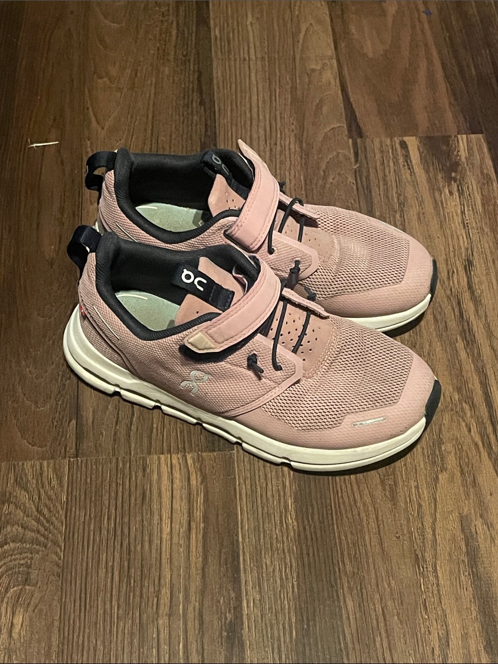On Running Blush Pink Mesh Sneakers with White Sole